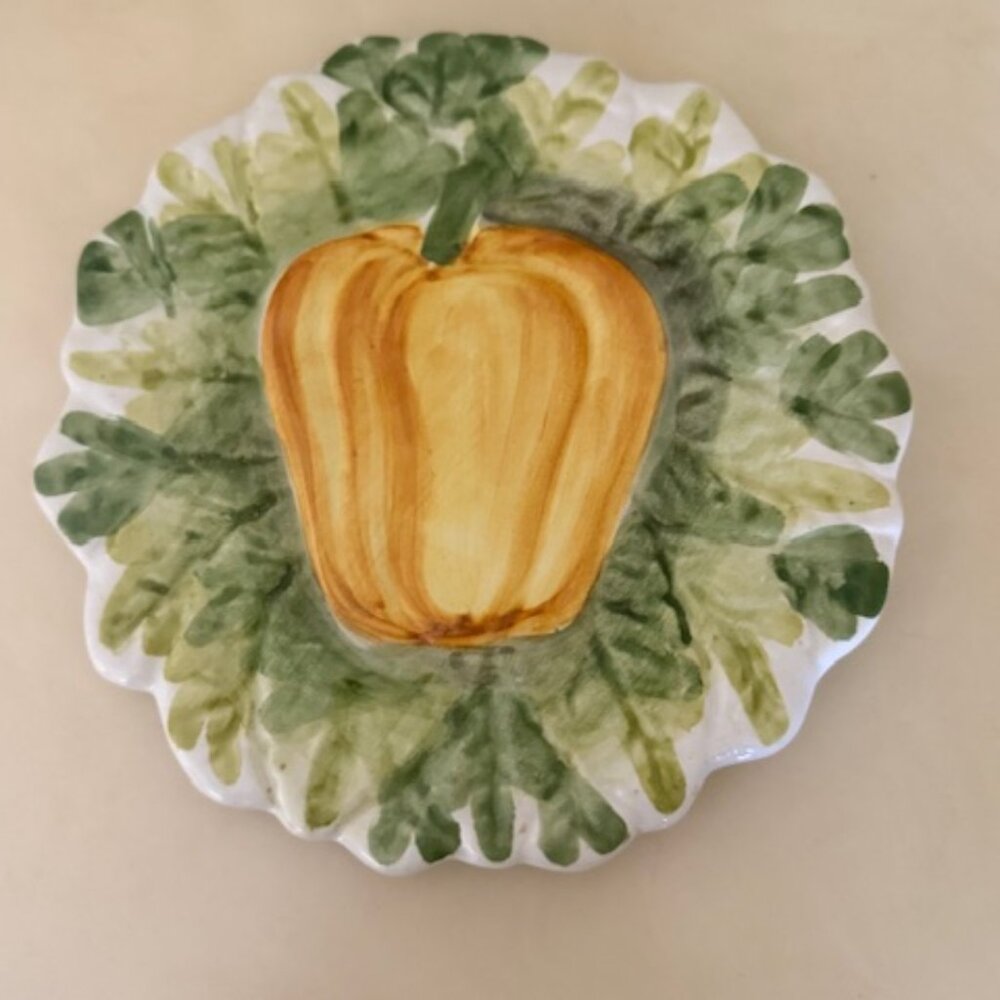 Late 20th Century Italian Painted Veggie Trivet